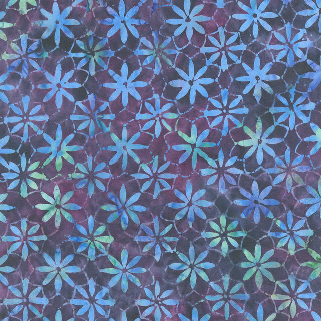 Reflections Batiks - Geo Flower Purple Yardage Primary Image