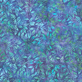 Floral Fun Batiks - Leaf Swirl Blue Marine Yardage