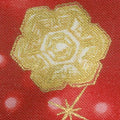 Winter's Grandeur 6 - Holiday Scattered Snowflakes Red Metallic Yardage