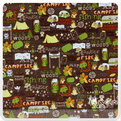 Camp-A-Lot - Main Chocolate Flannel Yardage