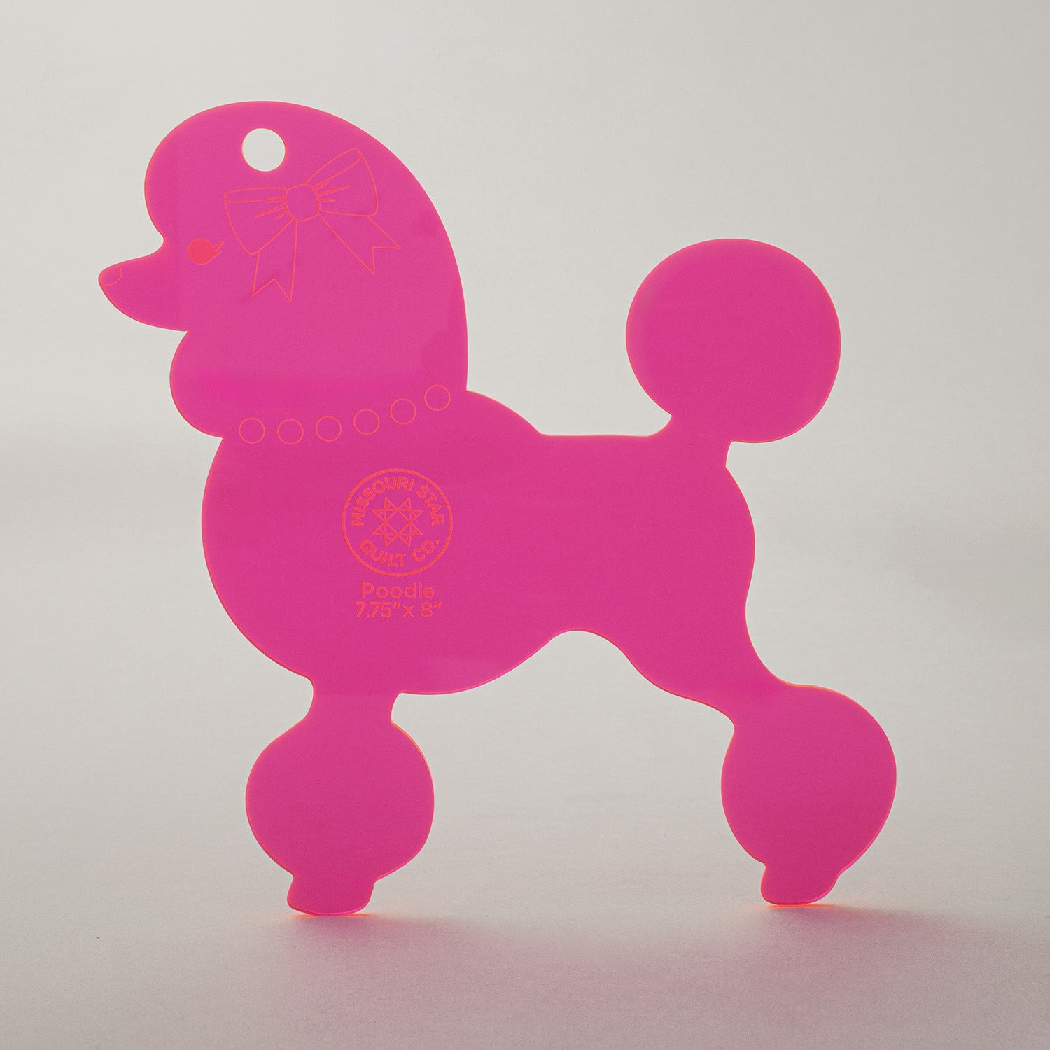 Missouri Star Birthday Bash Poodle Template Neon Pink Large