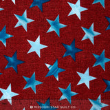 Oh My Stars - Large Stars Dark Red Yardage