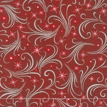 Winter's Grandeur 6 - Winter Sparkles Garnet Metallic Yardage