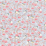 Snow Crew - Chickadees and Berries Gray Yardage Primary Image