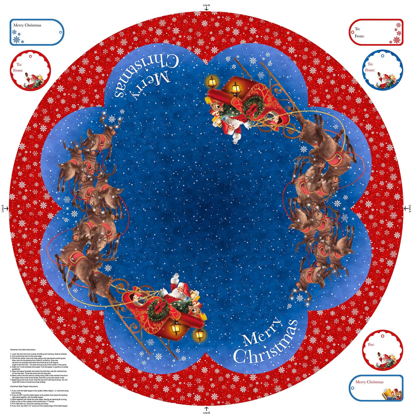 'Twas the Night Before Christmas - Tree Skirt Indigo Multi Panel Primary Image