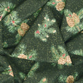 Winter In The Pines - Pine Cones Dark Pine Metallic Yardage