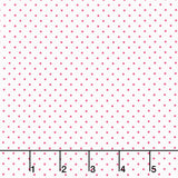 Swiss Dot - Swiss Dot Raspberry on White Yardage