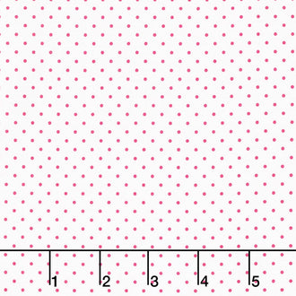 Swiss Dot - Swiss Dot Raspberry on White Yardage