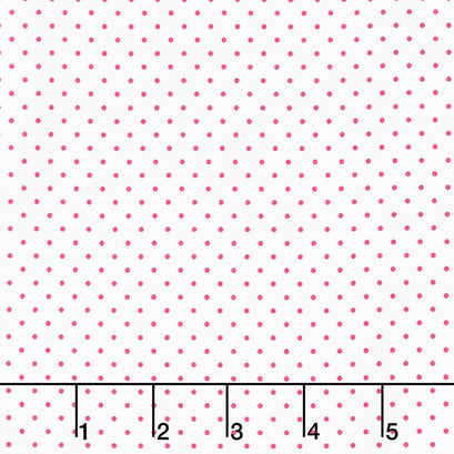 Swiss Dot - Swiss Dot Raspberry on White Yardage