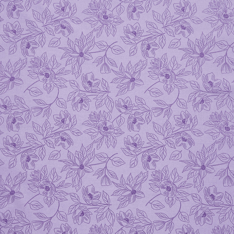 Color Me Pretty - Flora Lavender Yardage Primary Image