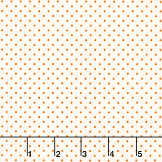 Swiss Dot - Swiss Dot Small Orange on Cream Yardage