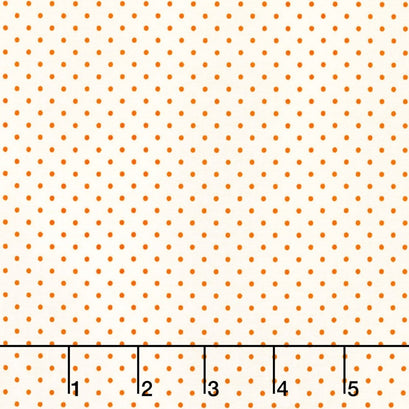 Swiss Dot - Swiss Dot Small Orange on Cream Yardage