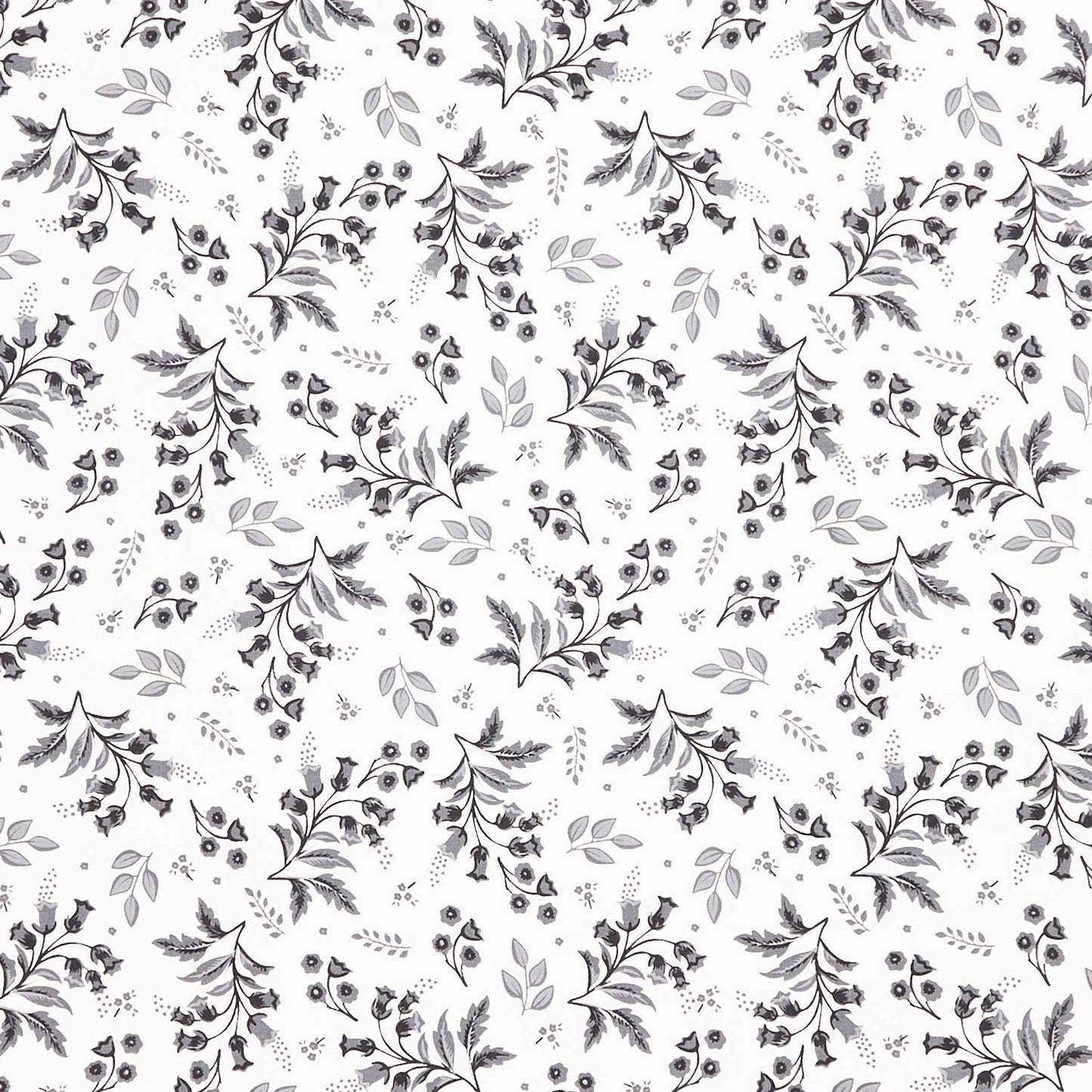 Midnight Meadow - Stems Cream Yardage