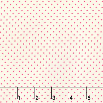 Swiss Dot - Swiss Dot Small Hot Pink on Cream Yardage