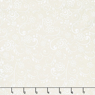 Quilt Backs - Floral Vine White/Tint 108" Wide Backing