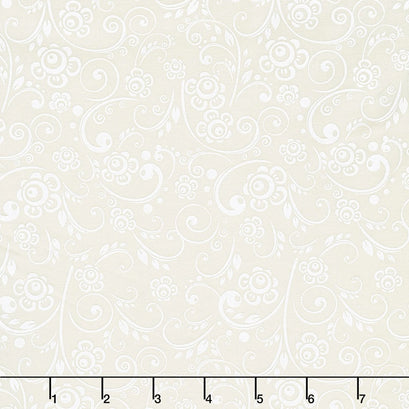 Quilt Backs - Floral Vine White/Tint 108" Wide Backing