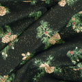 Winter In The Pines - Pine Cones Black Metallic Yardage