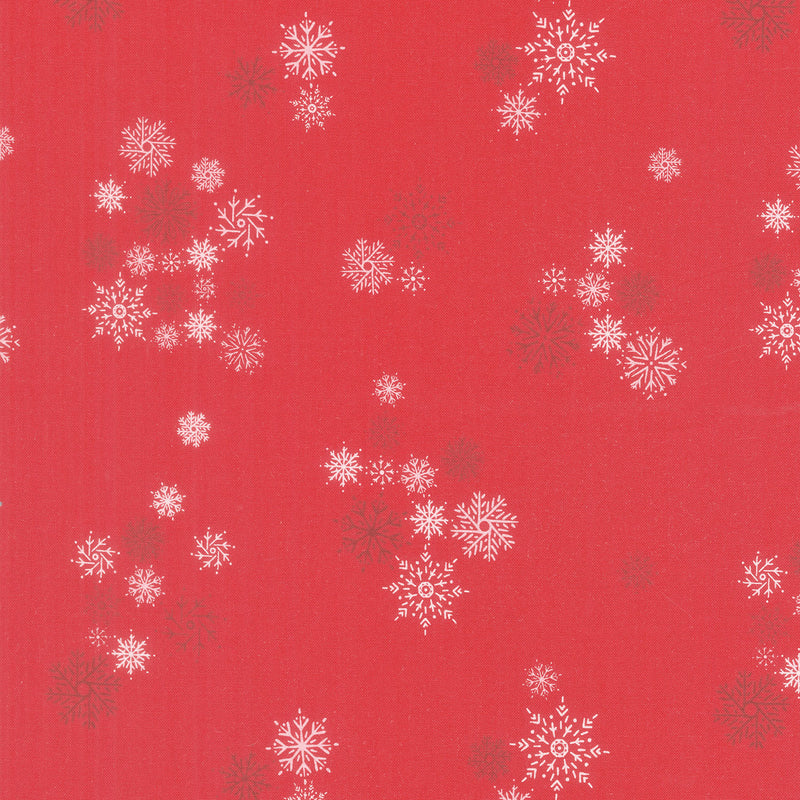 Cozy Wonderland - Snowflake Fall Berry Yardage Primary Image