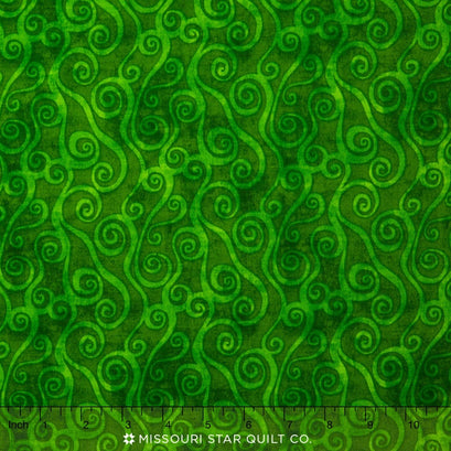 Wilmington Essentials - Swirly Scroll Dark Green Yardage