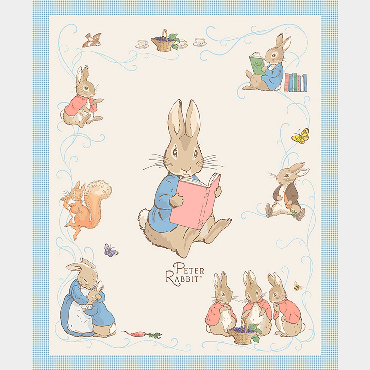 Precut Traditional pieced Quilt KIT ~ Bunny Rabbits in aqua pink and coral ~ Last good kit