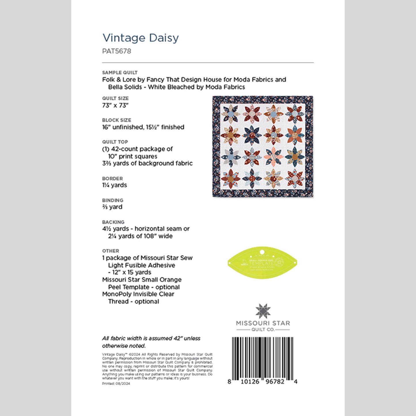 Digital Download - Vintage Daisy Quilt Pattern by Missouri Star Alternative View #1