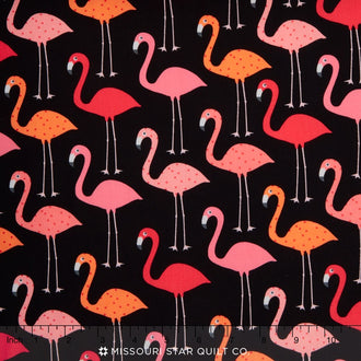 Urban Zoologie - Black Flamingos Yardage