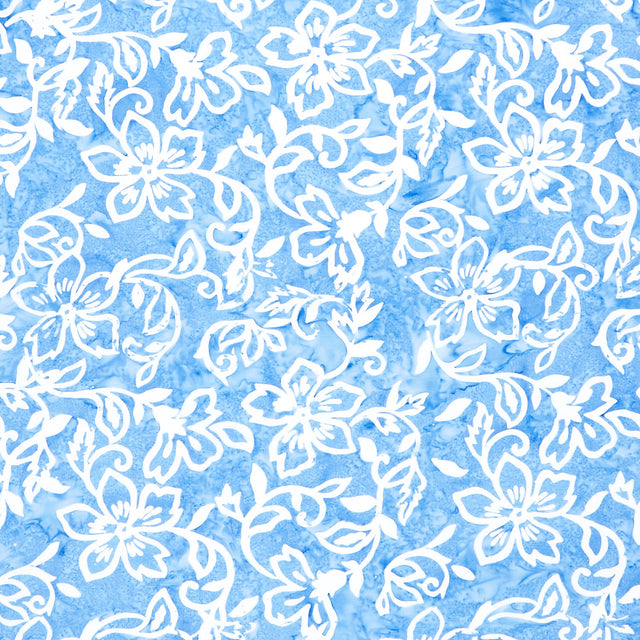 Tonga Batiks - Bluebell - Whimsey Flower Delft Yardage Primary Image