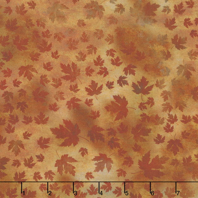 Autumn Celebration - Maple Leaves Brown Yardage Primary Image