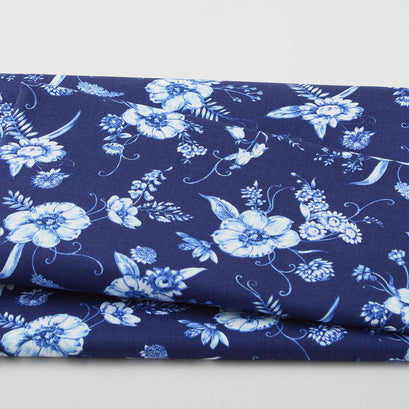 Annablue - Floral Navy 2 Yard Cut