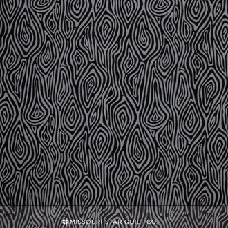 Burly Beavers - Moire Woodgrain Charcoal Yardage