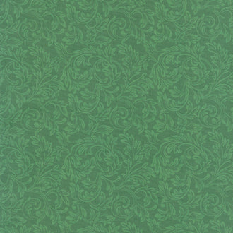 Yuletide Traditions - Scroll Green Yardage