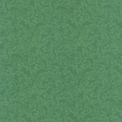 Yuletide Traditions - Scroll Green Yardage