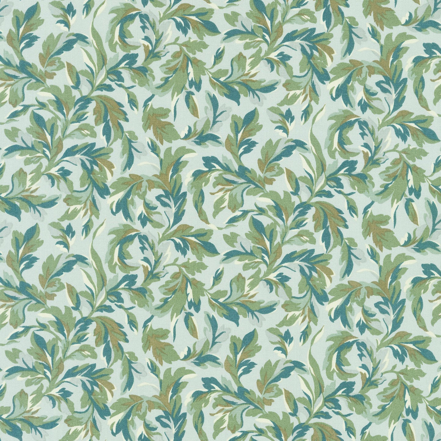 Willoughby - Leaves Blue Yardage Primary Image