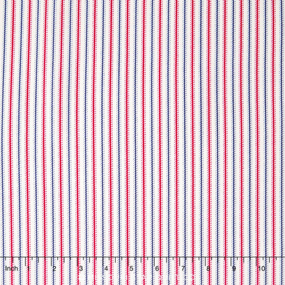 World Piece - Americana Stripes Navy and Red Yardage