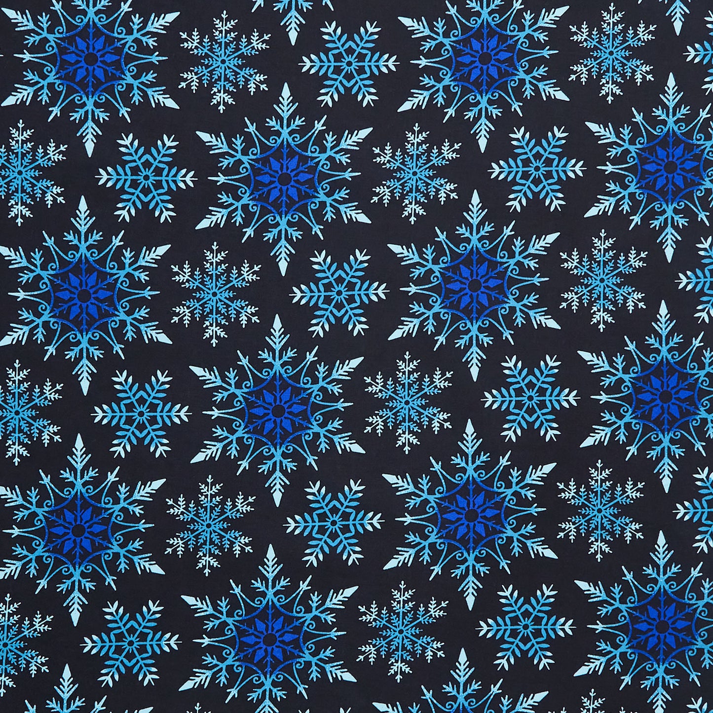 Crystal Frost 108" - Snowflakes Black Multi 108" Wide Backing Primary Image