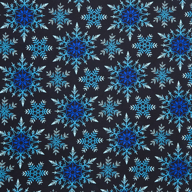 Crystal Frost 108" - Snowflakes Black Multi 108" Wide Backing Primary Image