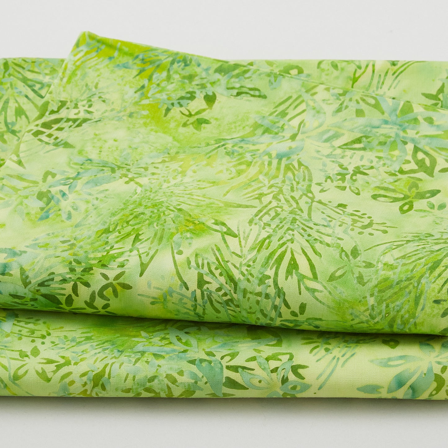 Brilliant Gems Batiks - Medium Floral Green Lemongrass 2 Yard Cut Primary Image