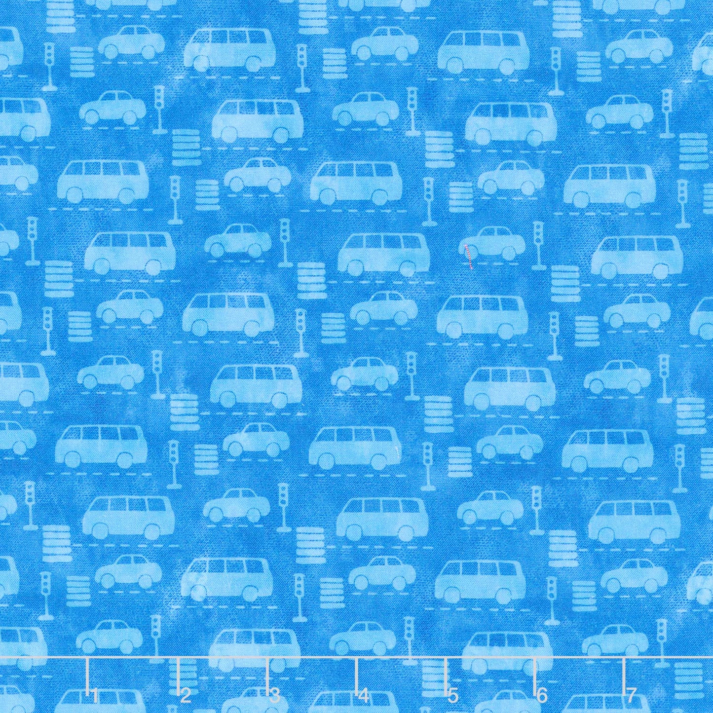 On The Go - Automobiles Blue Yardage Primary Image