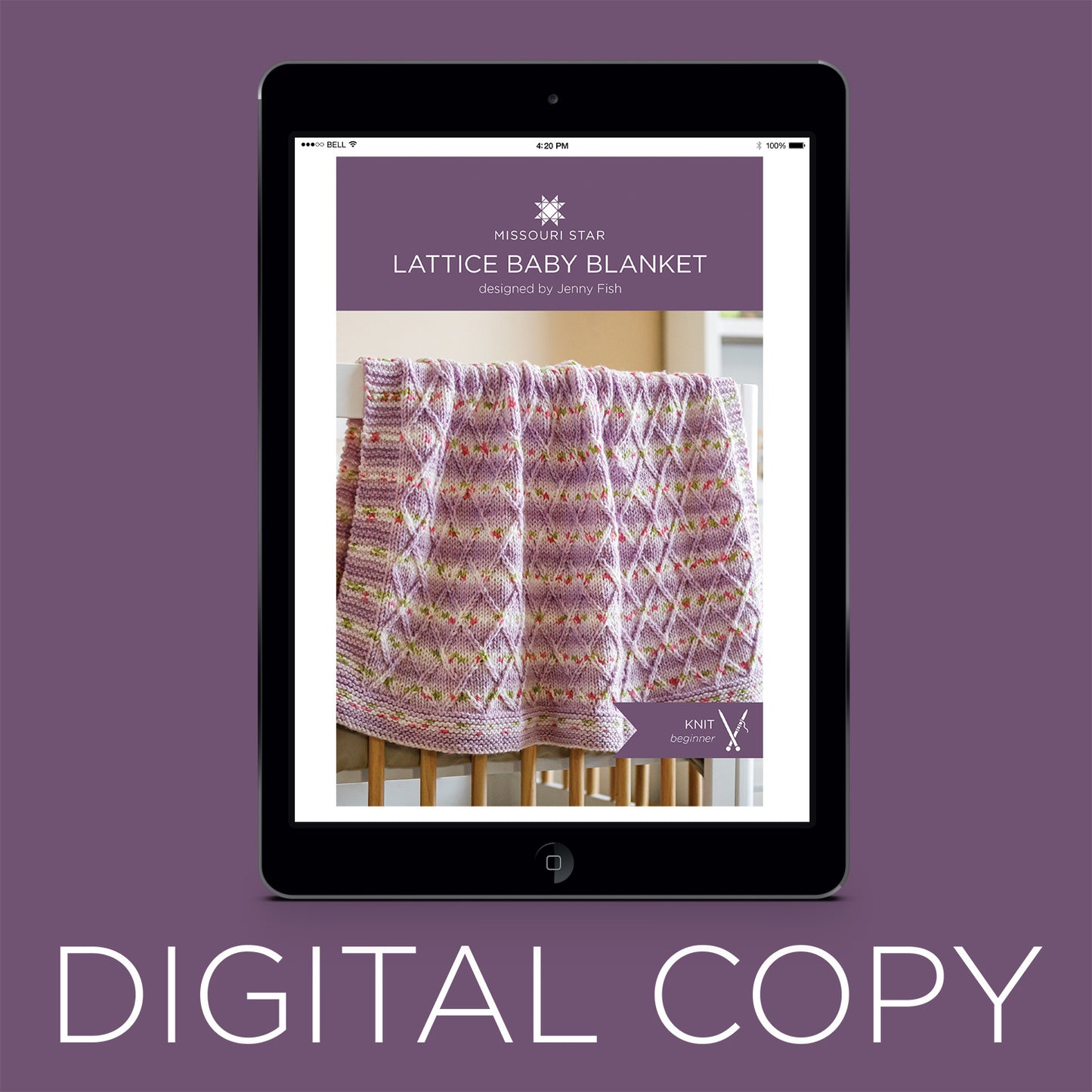 Digital Download - Lattice Baby Blanket Knitting Patterns Primary Image