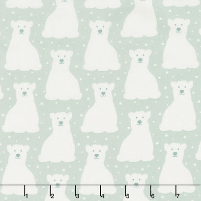 Arctic - Polar Bears Desert Green Yardage