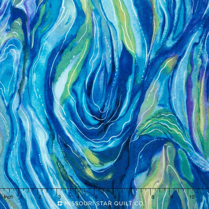 North American Wildlife - Waves Blue Ocean Yardage