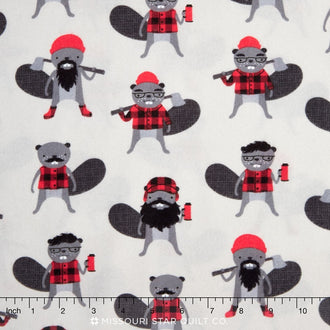 Burly Beavers - Beaver Iron Flannel Yardage