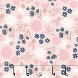 Blush - Floral Pink Sparkle Yardage