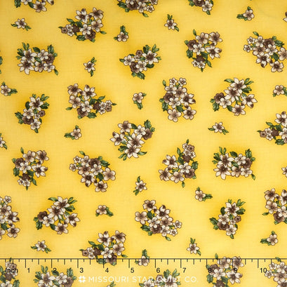 Belcourt - Florals Buttercup Yellow Yardage