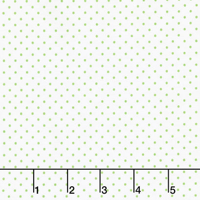 Swiss Dot - Swiss Dot Green on White Yardage