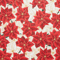 Holiday Flourish - Festive Finery Poinsettias Crimson Metallic Yardage