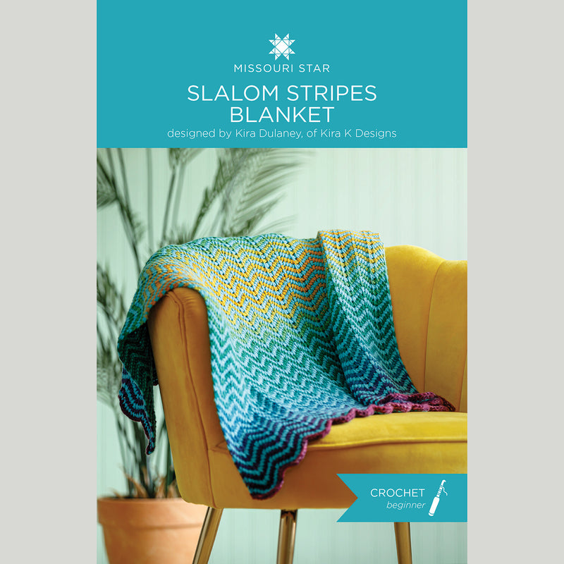 Slalom Stripes Baby Blanket Tunisian Crochet Pattern Primary Image