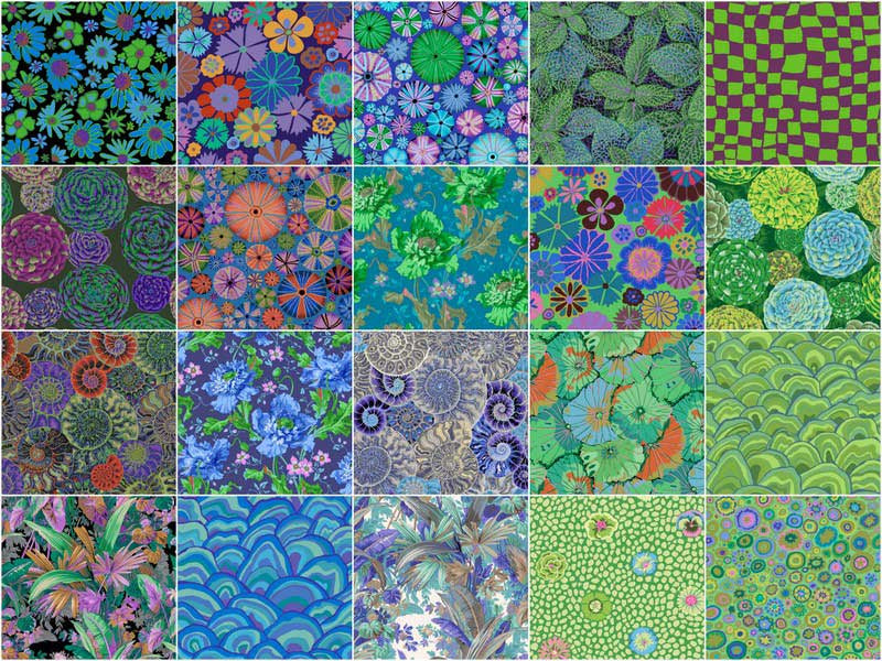 Kaffe Fassett Collective - August 2024 Cool Colorway Fat Quarter Bundle Alternative View #2