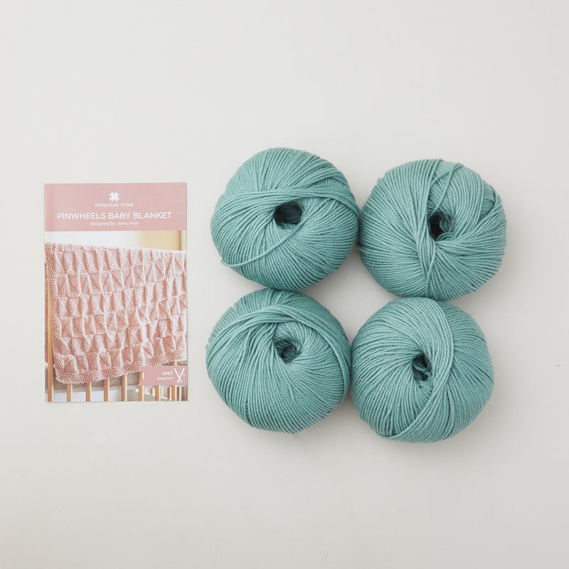 Pinwheels for Baby Blanket Knit Kit - Spruce Primary Image