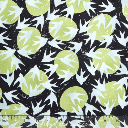 Marks - Charcoal Colorstory Birds in Flight Graphite Yardage